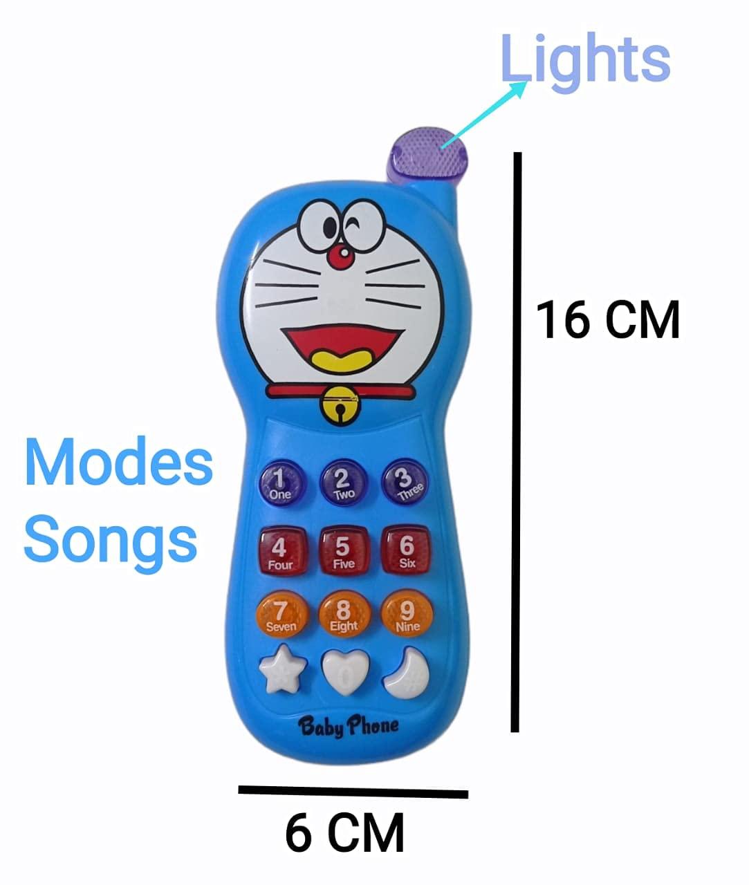 Doraemon Musical Mobile Button Phone Toy for Baby, Multicoloured - Pack of 1