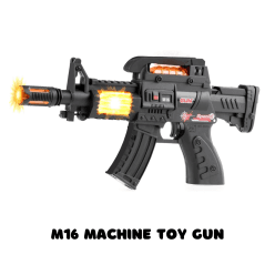 M6 Light Up Toy Machine Blaster - Flashing Lights, Sounds & Unique Revolving Rounds - Toys for Boys Combat Military Mission Toy