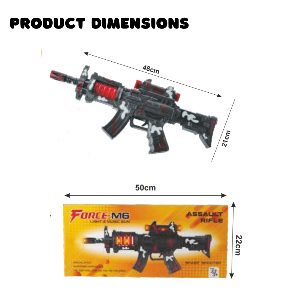 M6 Light Up Toy Machine Blaster - Flashing Lights, Sounds & Unique Revolving Rounds - Toys for Boys Combat Military Mission Toy