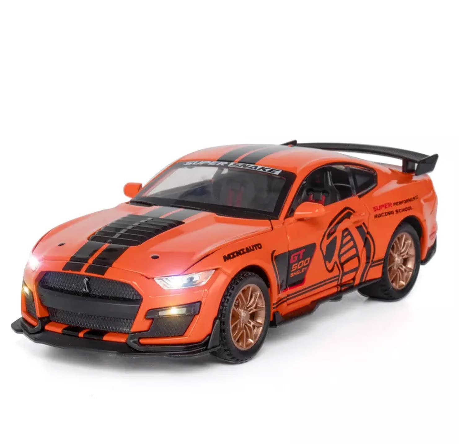 Die-Cast Mustang GT500 Shelby Metal Pull Back Car with Sound and Light for Kids  (Multicolor, Pack of: 1)