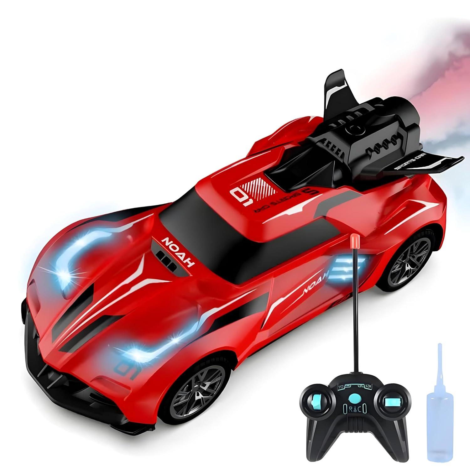 Remote Car with Mist Smoke Spray and Light Up RC Racing Car Toy Vehicle Remote Control Car for Kids - Multicolor