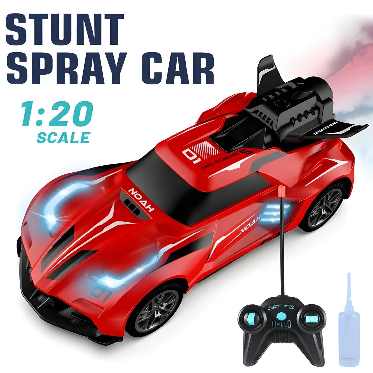 Remote Car with Mist Smoke Spray and Light Up RC Racing Car Toy Vehicle Remote Control Car for Kids - Multicolor