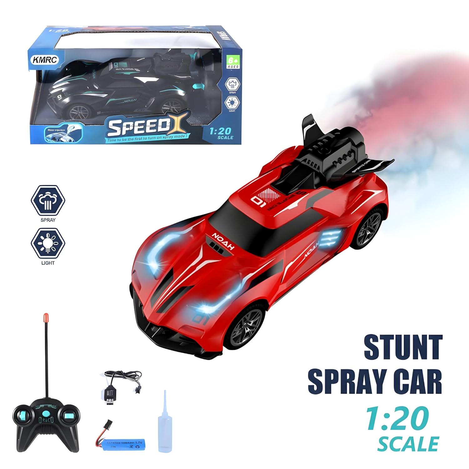 Remote Car with Mist Smoke Spray and Light Up RC Racing Car Toy Vehicle Remote Control Car for Kids - Multicolor