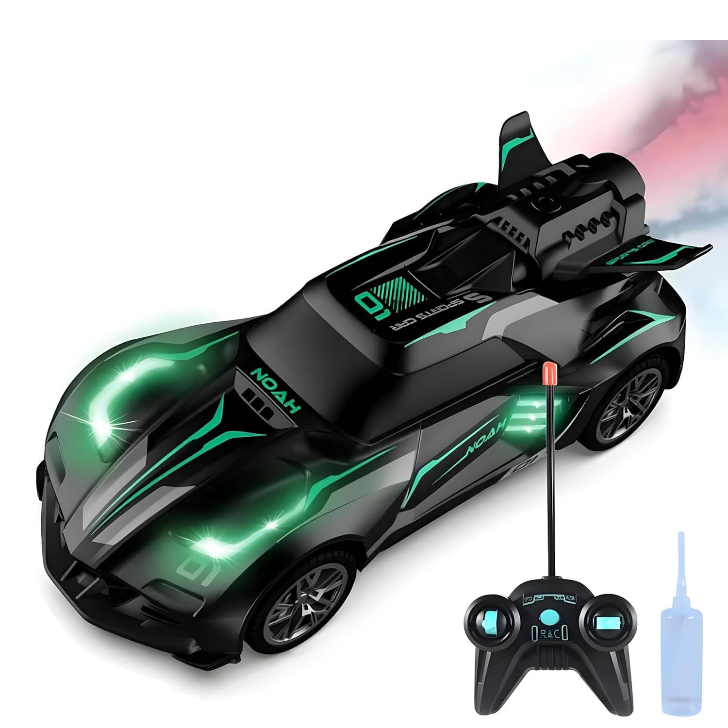 Remote Car with Mist Smoke Spray and Light Up RC Racing Car Toy Vehicle Remote Control Car for Kids - Multicolor