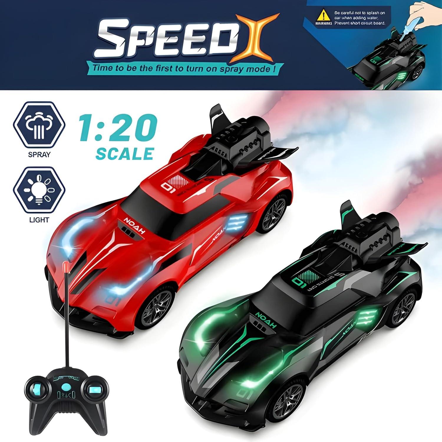 Remote Car with Mist Smoke Spray and Light Up RC Racing Car Toy Vehicle Remote Control Car for Kids - Multicolor