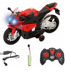 RC Remote Control Rechargeable Bike with Forward Movement and 360° Spinning Racing Motorbike Toy with Light & Sound