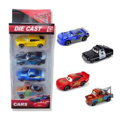 Metal Die Cast Mini Racers Derby Series Vehicles Set, Metal Lightning Mcqueen Multicolour Small Diecast 4 car (Random 4 Car)