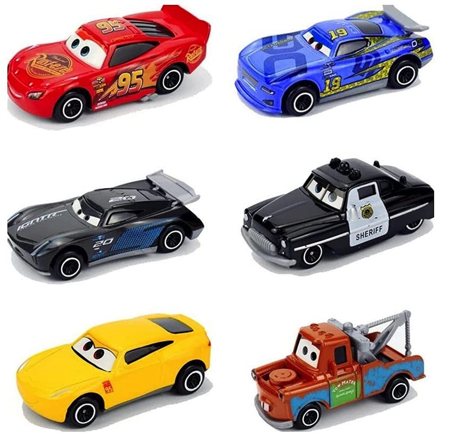 Metal Die Cast Mini Racers Derby Series Vehicles Set, Metal Lightning Mcqueen Multicolour Small Diecast 4 car (Random 4 Car)