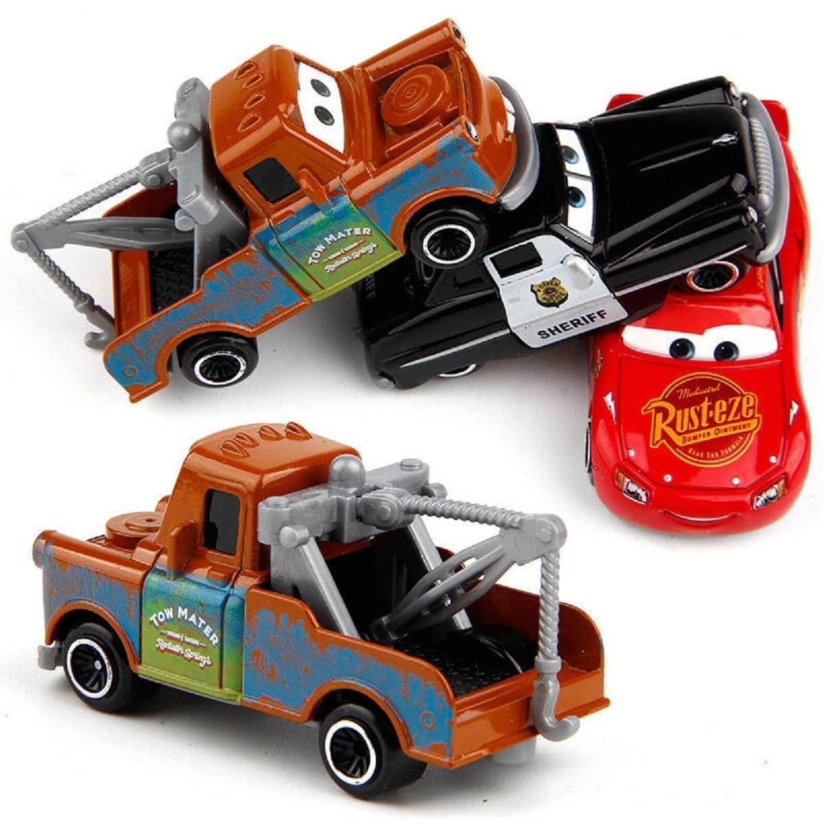 Metal Die Cast Mini Racers Derby Series Vehicles Set, Metal Lightning Mcqueen Multicolour Small Diecast 4 car (Random 4 Car)