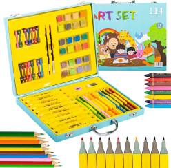 Children Deluxe Art Drawing Crayon Color Set for Kids Case Art and Craft Supplies Drawing and Painting Set Great Gift (114 Pcs)