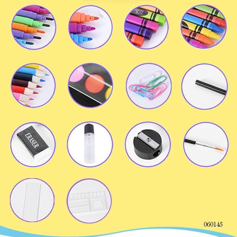 Children Deluxe Art Drawing Crayon Color Set for Kids Case Art and Craft Supplies Drawing and Painting Set Great Gift (114 Pcs)