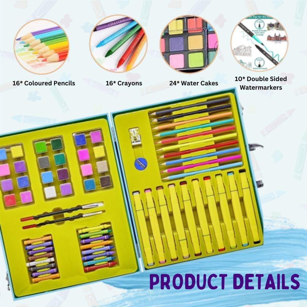 Children Deluxe Art Drawing Crayon Color Set for Kids Case Art and Craft Supplies Drawing and Painting Set Great Gift (114 Pcs)