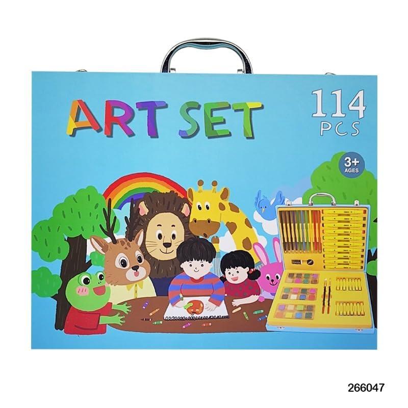 Children Deluxe Art Drawing Crayon Color Set for Kids Case Art and Craft Supplies Drawing and Painting Set Great Gift (114 Pcs)