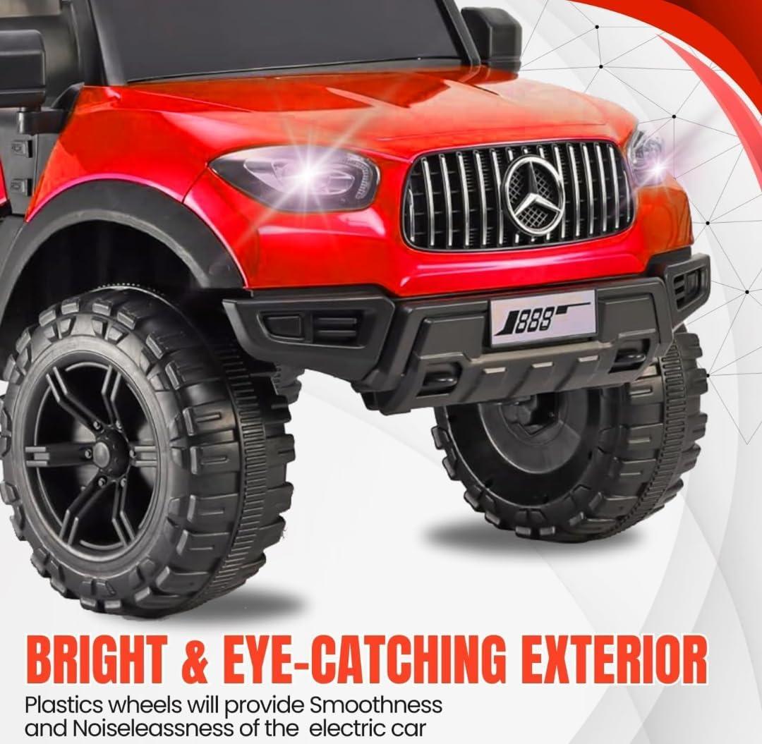 Kidoyz Kids Battery Operated Jeep for Kids Ride on Toy Kids Car with RGB Light & Music - (Red/Black)