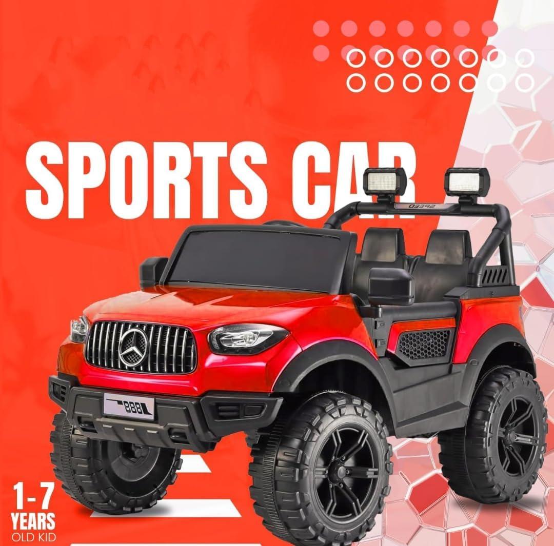 Kidoyz Kids Battery Operated Jeep for Kids Ride on Toy Kids Car with RGB Light & Music - (Red/Black)