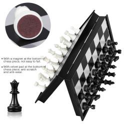 Magnetic Educational Chess Board Set with Folding Chess Board 2 Plyaers Travel Toys for Kids and Adults (10 Inch) (Black Color)