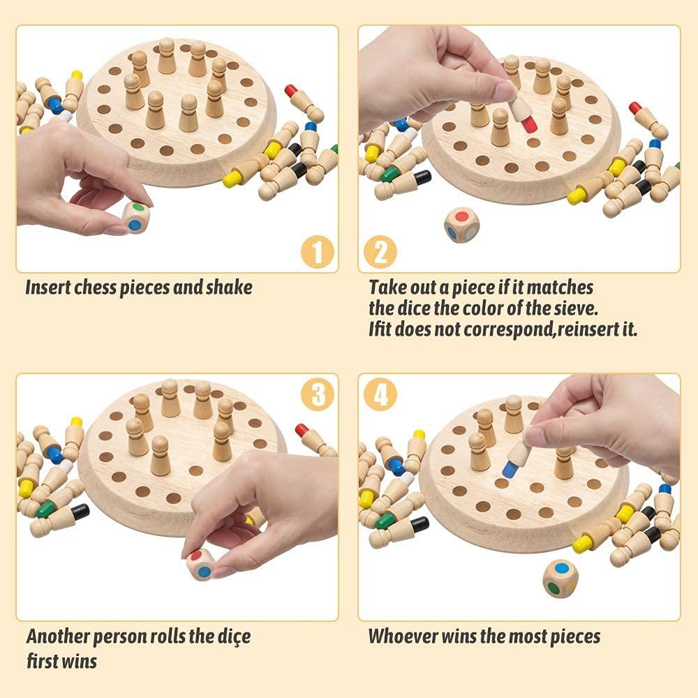 Matching Games, Wooden Memory Match Stick Chess Game, BLOWEST Colorful Memory Chess Game
