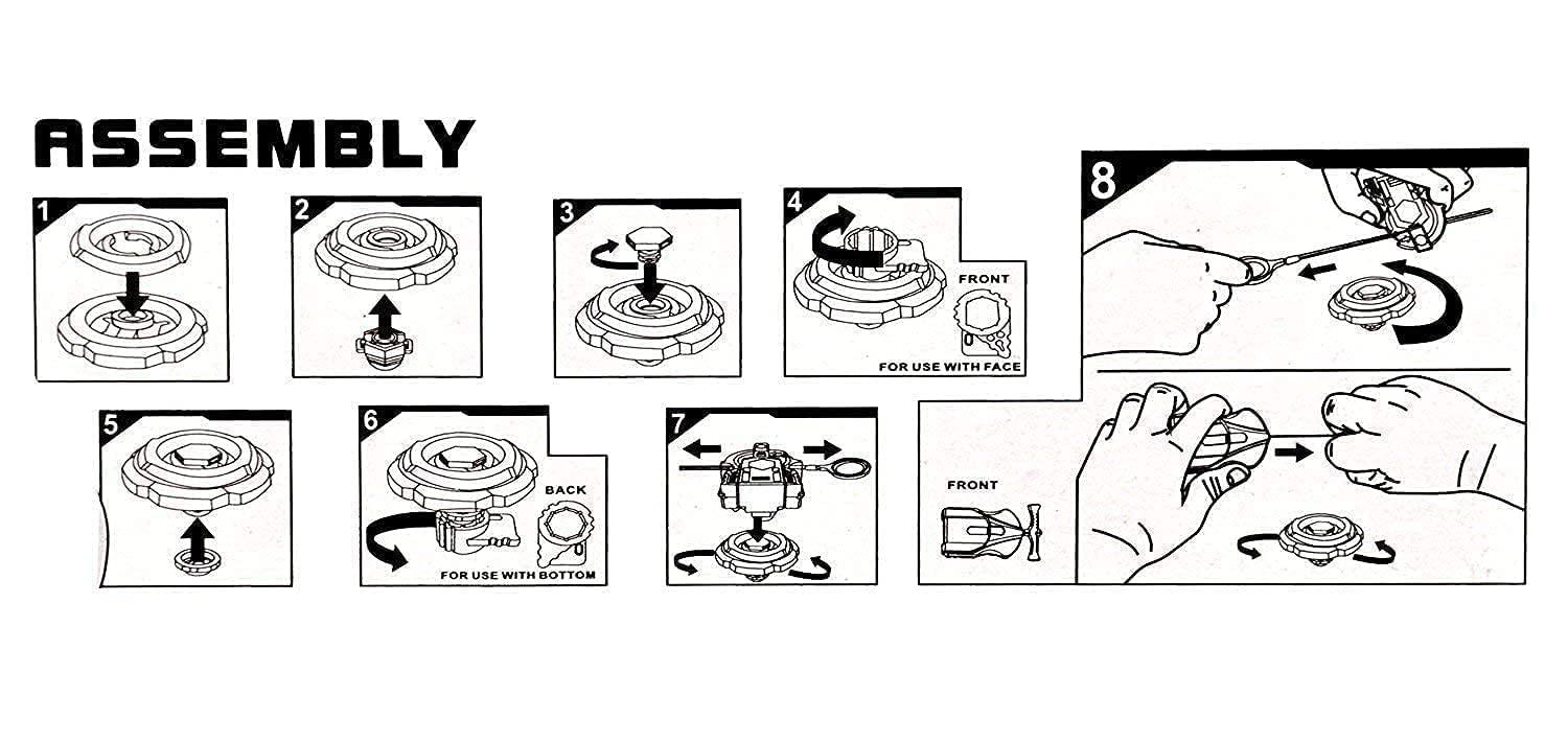 Metal Fusion Clash of Speed Top with 4 Blades&1 Launchers in One Pack(Multi Color) (4d Spinning top)