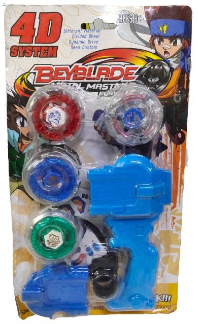 Metal Fusion Clash of Speed Top with 4 Blades&1 Launchers in One Pack(Multi Color) (4d Spinning top)