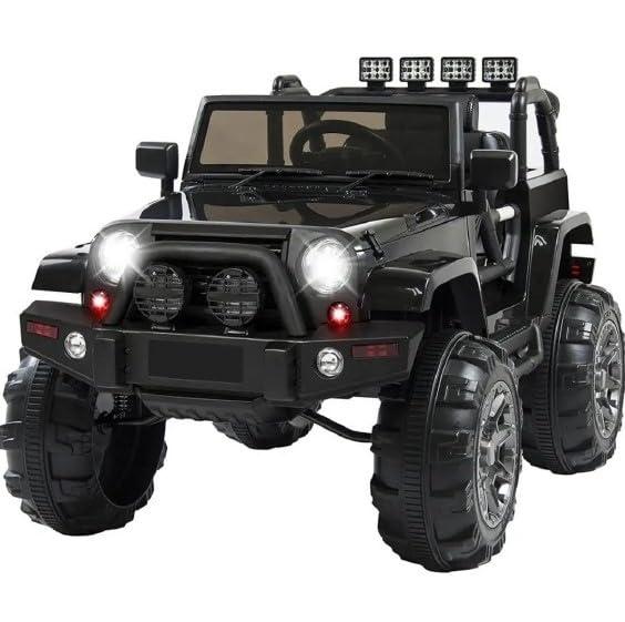 Electric Ride-On Jeep Rechargeable 4x4 Big Size Thar Look-Alike for Kids with Seat Belt, LED Lights, Music Modes, Manual & Remote Dual Control  (Black)