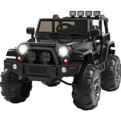 Electric Ride-On Jeep Rechargeable 4x4 Big Size Thar Look-Alike for Kids with Seat Belt, LED Lights, Music Modes, Manual & Remote Dual Control  (Black)
