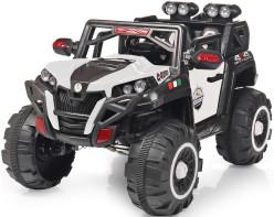 Mart Big Size !! 4x4 Battery Operated Electric Ride On Jeep for Kids| Motor for Steering | Remote Control | Suspensions | Jumbo Driving Car | Birthday Gifts (White)