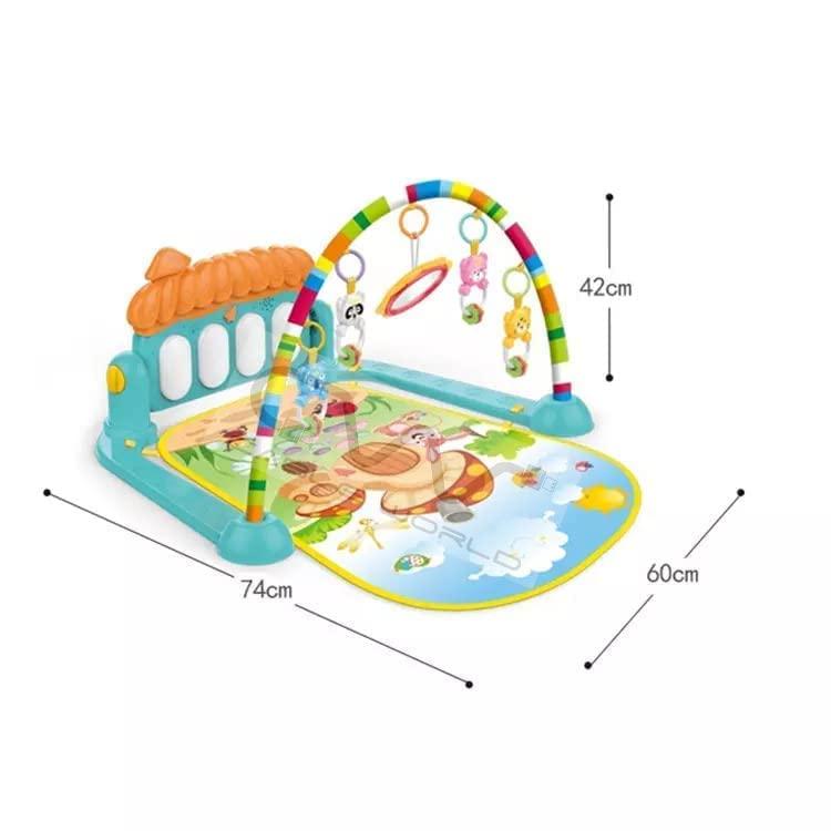 Baby Play Mat Gym & Fitness Rack with Hanging Rattles Lights & Musical Keyboard Mat Piano Multi-Function ABS Plastic(up to 2 Year) MultiColor