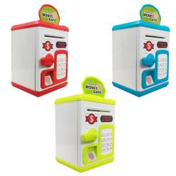 Money Safe Piggy Bank (The Gullak) Toy for Kids and Adults with 3 Step Unlock -Feed Number Password Touch Finger Sensor Then Twist Handle to Open The Door (Multicolor)