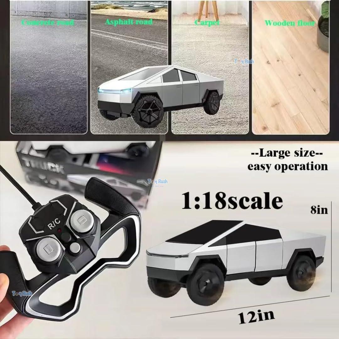 Remote Control Car for Kids Tesla Cybertruck Toy High Speed with Dual Motor 2.4GHz Long Battery Life Light Effects