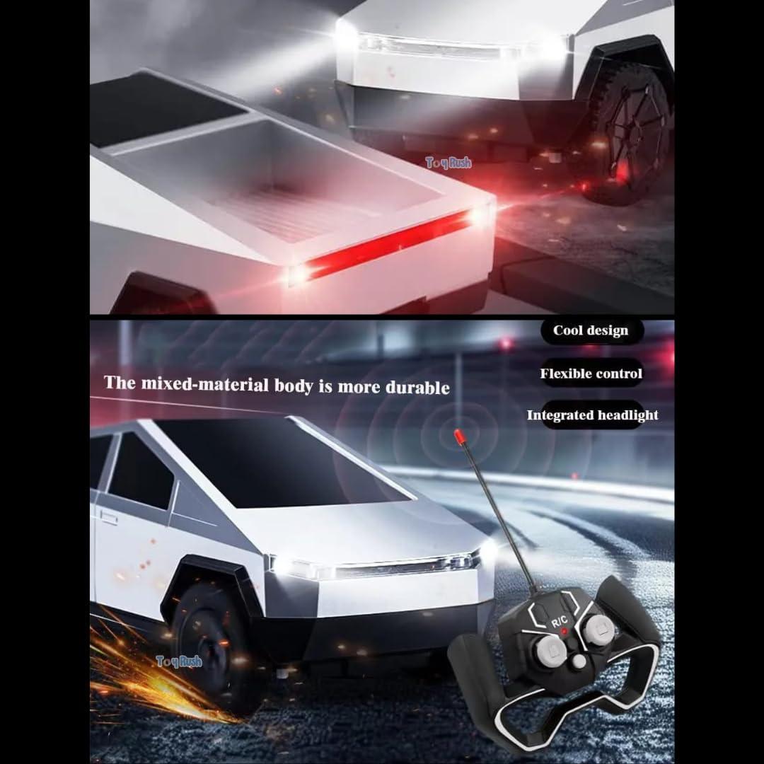 Remote Control Car for Kids Tesla Cybertruck Toy High Speed with Dual Motor 2.4GHz Long Battery Life Light Effects