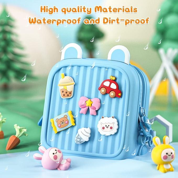Kids Cute Toddler Mini DIY Premium Backpack - Bule Color