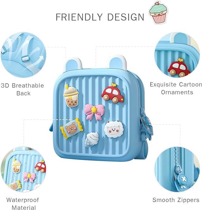 Kids Cute Toddler Mini DIY Premium Backpack - Bule Color