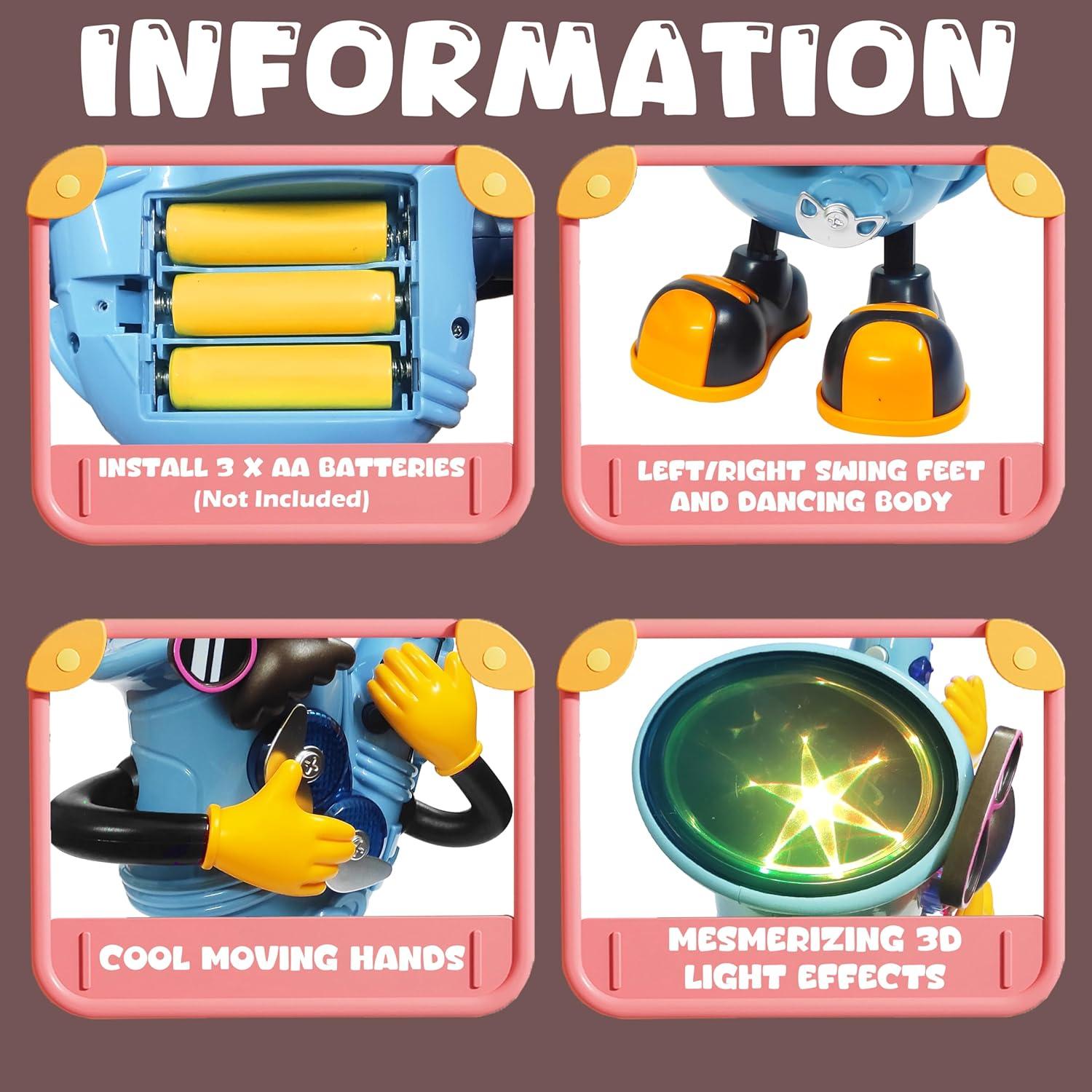 Battery Operated Musical Dancing Mr Rock Saxophone Toy for Kids with 3D Light Effects and Cool Music- Multicolor