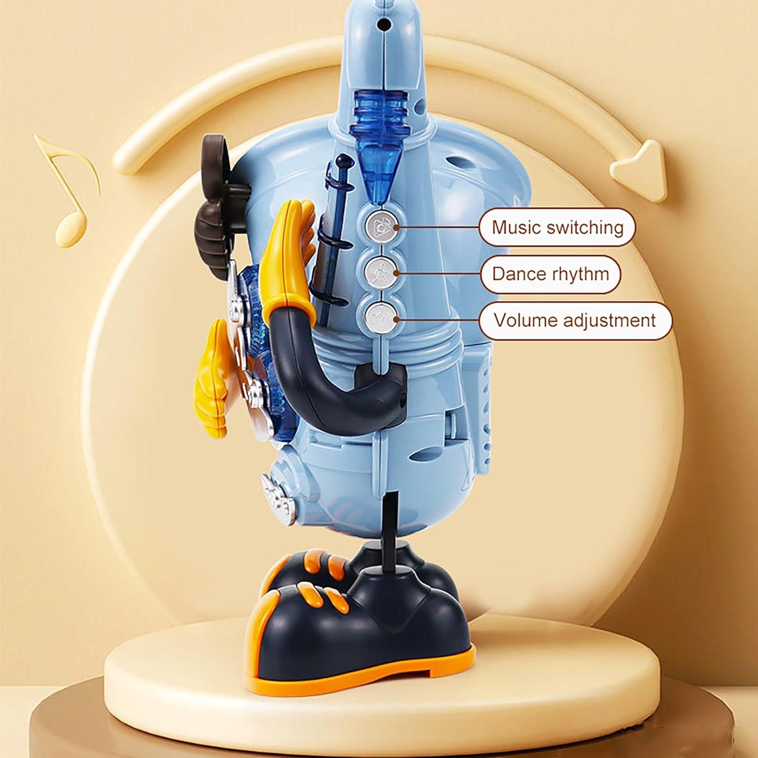 Battery Operated Musical Dancing Mr Rock Saxophone Toy for Kids with 3D Light Effects and Cool Music- Multicolor