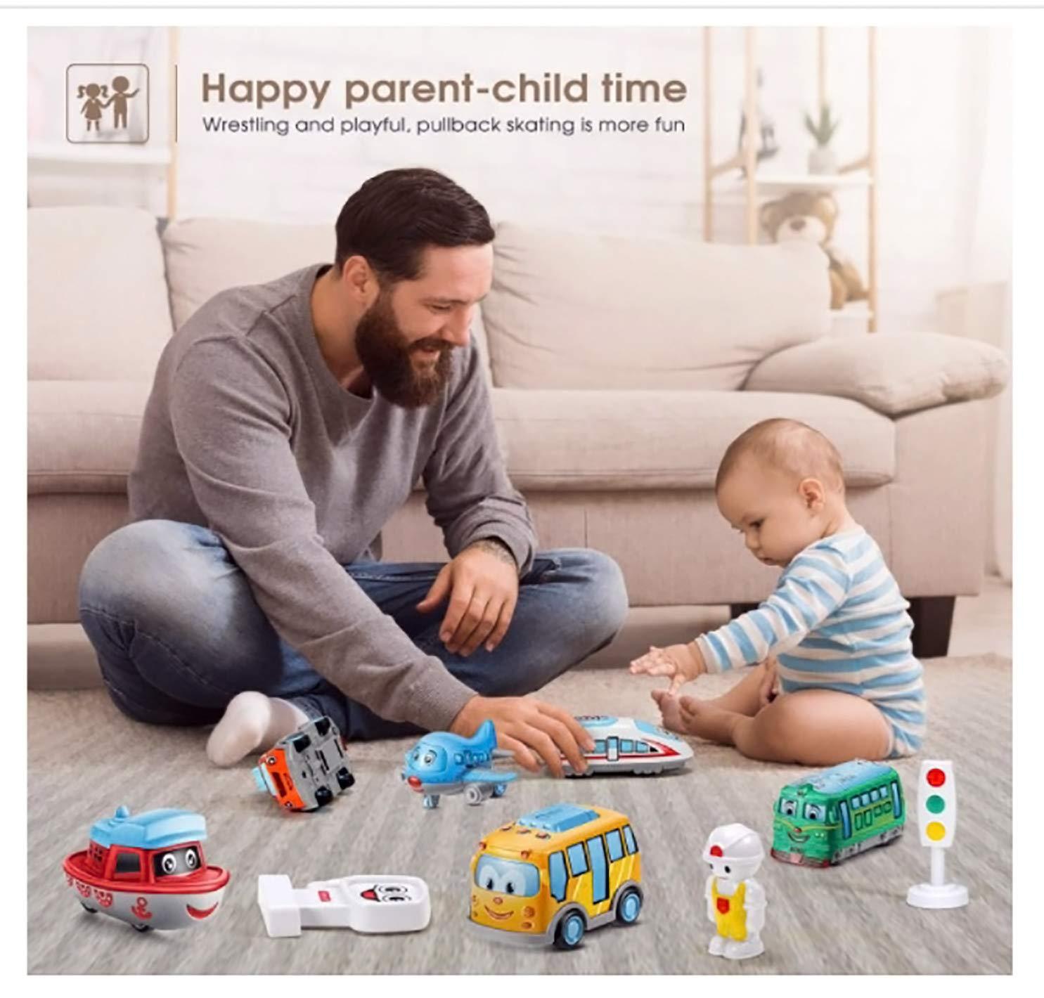 ABS Plastic Unbreakable Pull-Back Die-Cast Q【Cute】Toy Set【Pack of 6 Toys】【Multi-Colored】,kids 2+ age