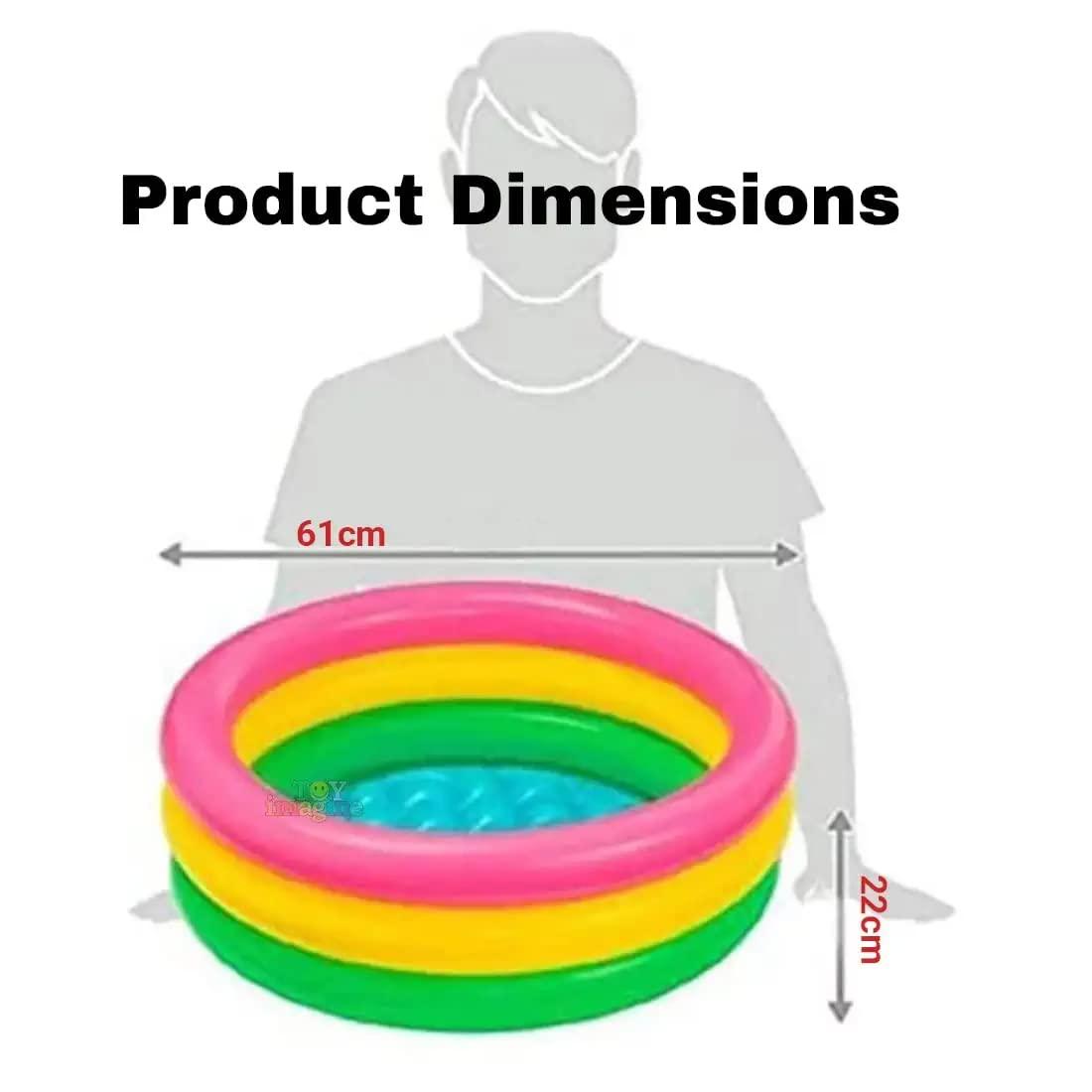 Baby Bath Tub 2 Feet Round Pool 34" X 10" Swimming Pool for Kids - Multicolor