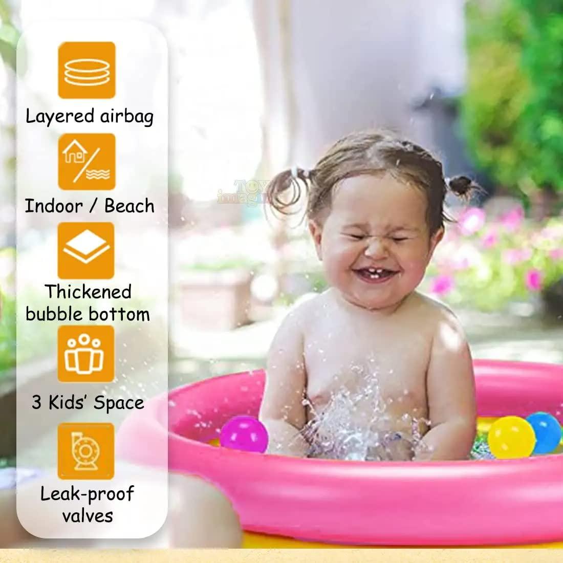 Baby Bath Tub 2 Feet Round Pool 34" X 10" Swimming Pool for Kids - Multicolor