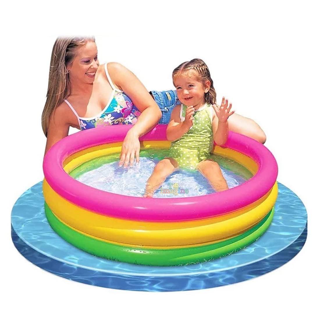 Baby Bath Tub 2 Feet Round Pool 34" X 10" Swimming Pool for Kids - Multicolor