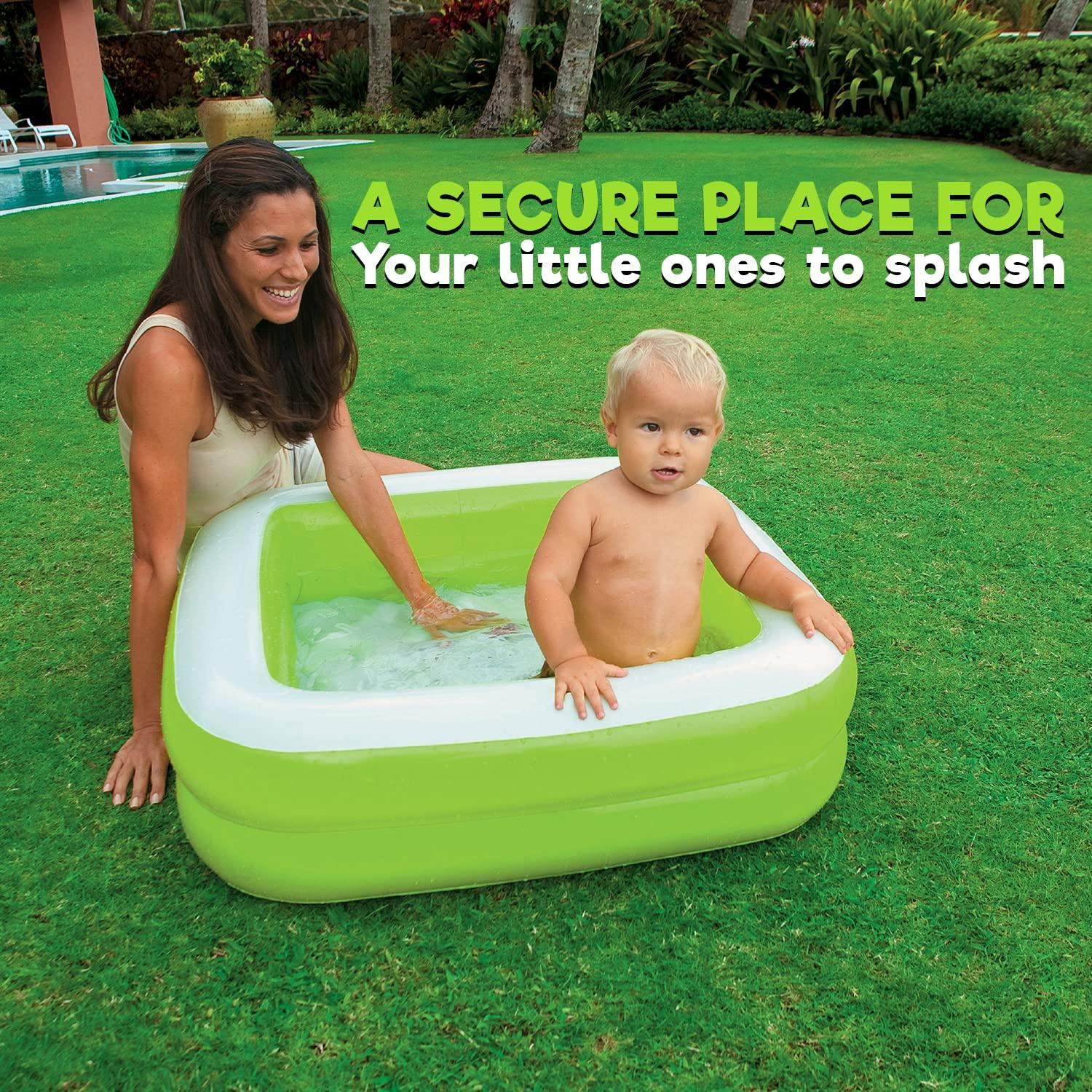 Kidoyz 3.5 Feet Square Inflatable Pool Swimming Bathtub for Kids - Multicolor