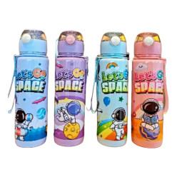 700 ml Cute Children ASTRONAUT SPACE Water Bottle with Straw PP Plastic BPA Free