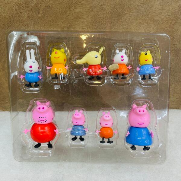 Kidoyz Pig Family Toy Set of 9 with Pig Family House Set Toys for Kids Children Pig Toy (Multicolor)