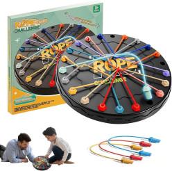 Rope Challenge Board Game, Interactive Puzzle with 10 Elastic Ropes, Family Game, Brain Boosting Family Game