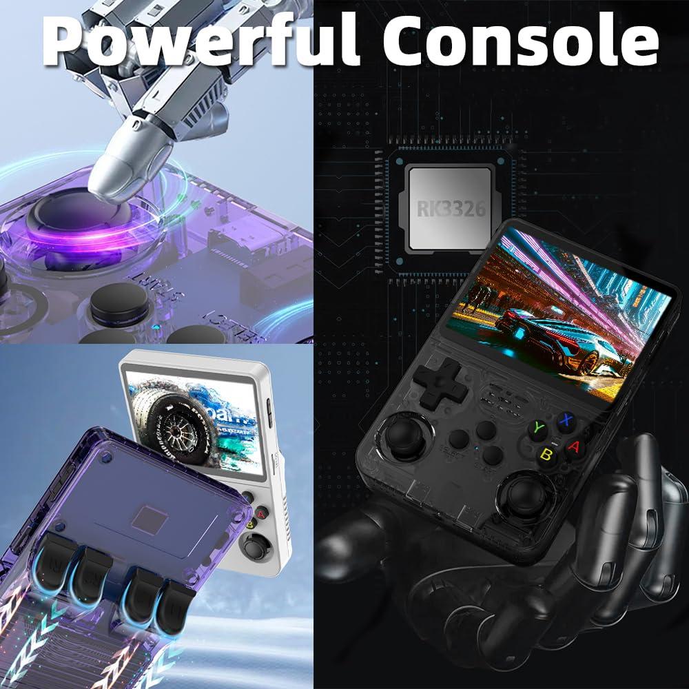 R36S Video Game Handheld Console, Built-in 64GB TF Card, 3.5 Inch IPS Screen, Retro Linux System, Support 15000+ Classic Games, 2.4G Wireless Gamepad, TV, Monitor Connection