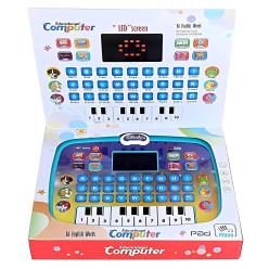 Kids LED Screen Educational Computer Toy with Music & Lights for Early Learning | Toy Computer with Piano for ABC & 123 Learning | 26 English Words | Kids Game Laptop Plastic-Multicolour