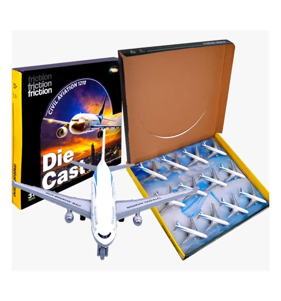 Airplane Miniature Diecast Aircraft Model Toy for Kids & Collectors | Durable, Realistic Design, Compact Size - Pac Of 12pcs