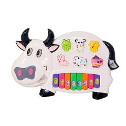 Cow Piano Musical Piano with 3 Modes, Flashing Lights & Wonderful Animal Sound Music