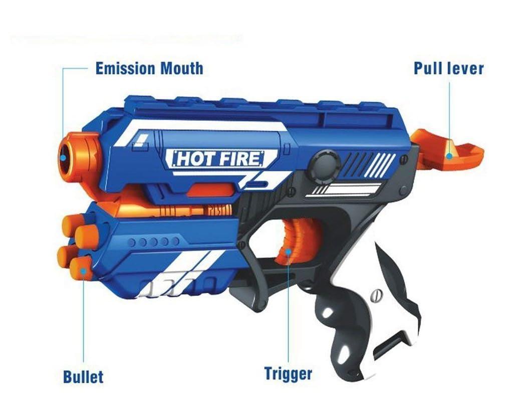 Blaze Storm Hot Fire Soft Bullet Gun Toy With 10 Safe Soft Foam Bullets