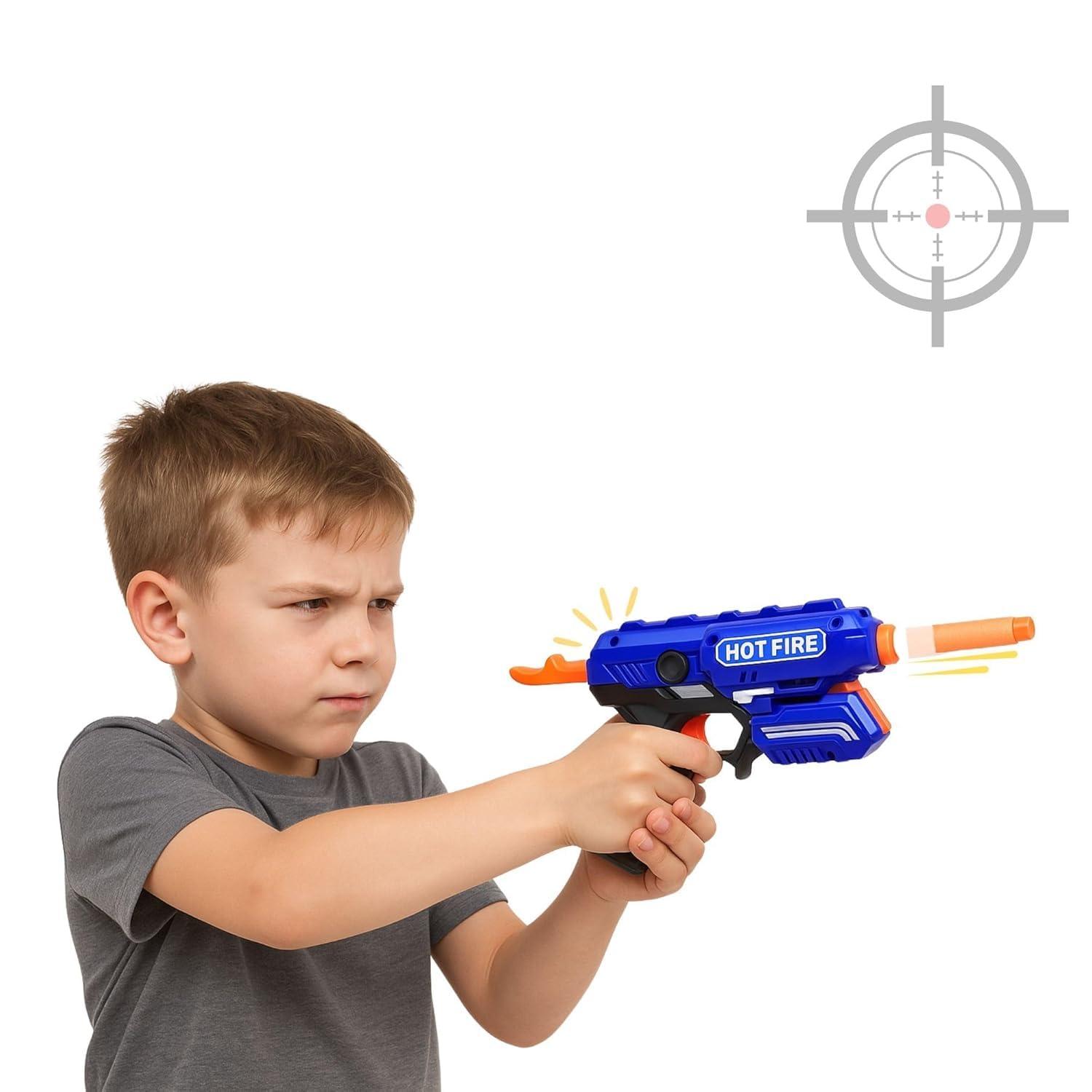 Blaze Storm Hot Fire Soft Bullet Gun Toy With 10 Safe Soft Foam Bullets