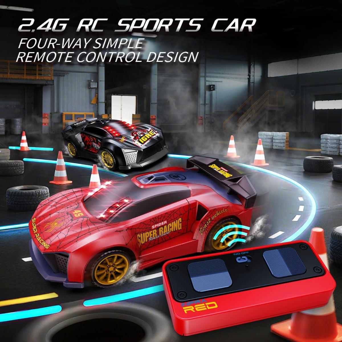 2.4G RC Sports Car with Infrared Battle Gun, 3-in-1 Detachable Remote Control Racing Car, Shooting & Rollover Action Toy Car for Kids Boys Girls