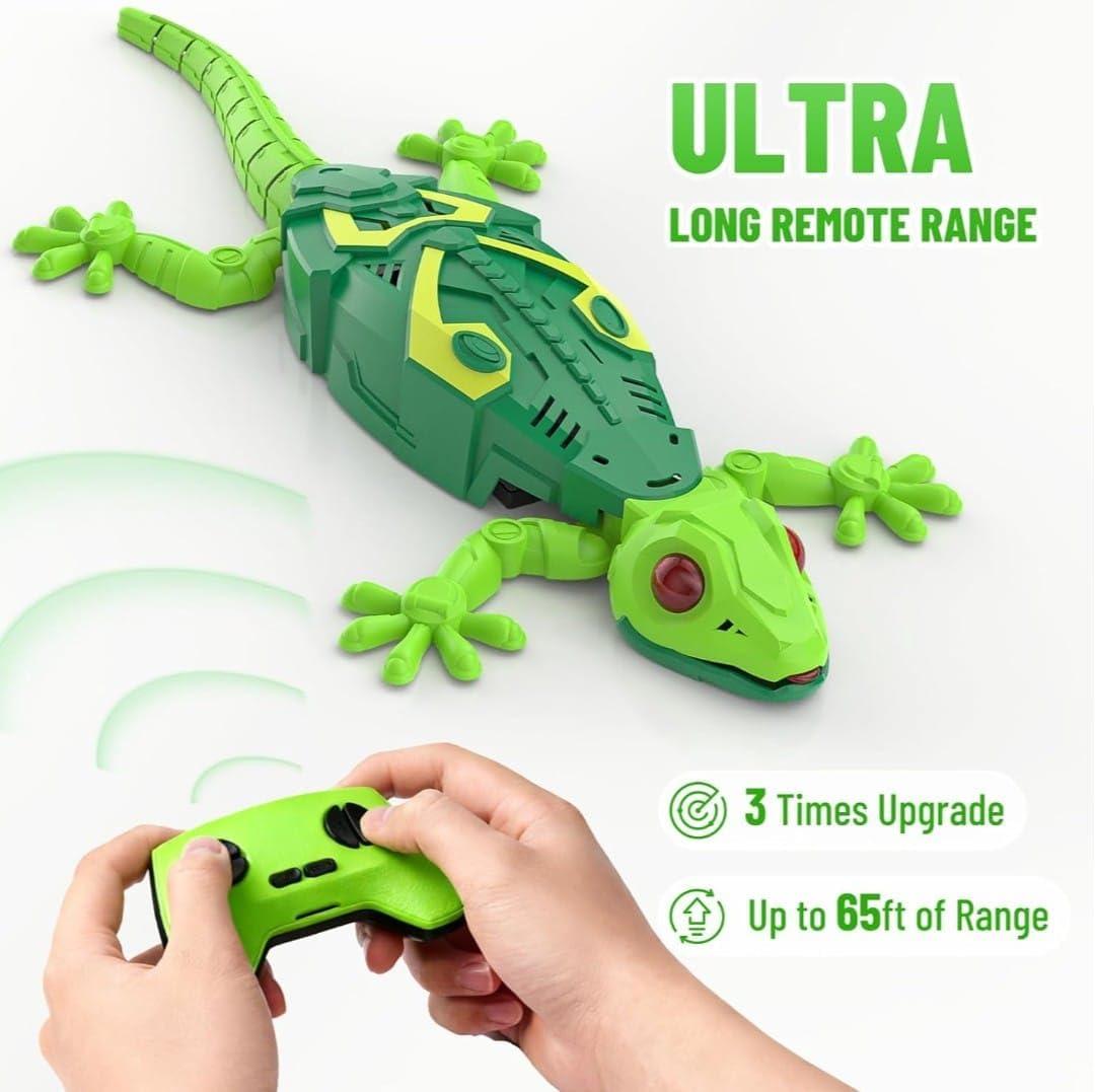 Rechargeable Remote Control Robot Lizard | 360° Rotation, Low Noise, LED Lights | Fun Wall Crawler Prank Toy for Kids Ages 4+